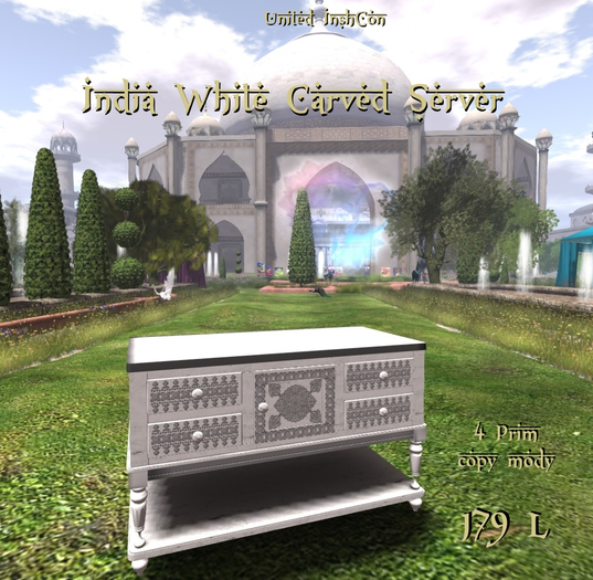 *UI* India White Carved Server