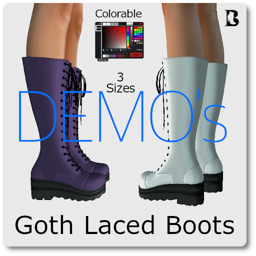 Blackburns Goth Laced Boots Colorable 3 Sizes DEMO