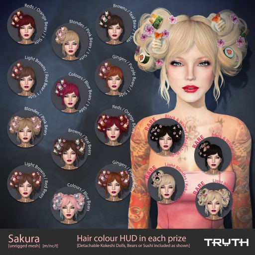 TRUTH HAIR Sakura 1 Side [Reds / Orange Bears]