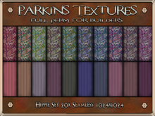Parkins Textures - Hippie Set - 20x Full Perm Seamless 1024 - Fabric, Clothing, Cloth, Dress, Ethnic, Boho, Stripe