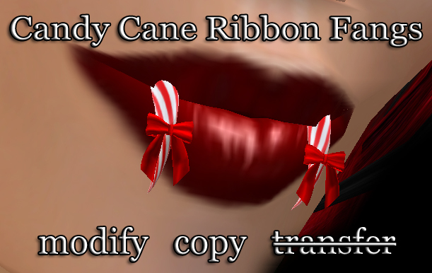 .:harmless INK:. Candy Cane Ribbon Xmas Fangs [Boxed]