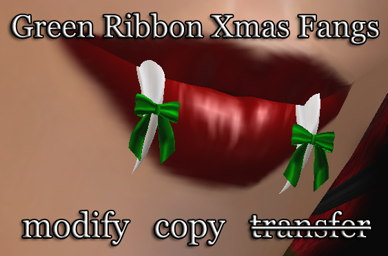 .:harmless INK:. Green Ribbon Xmas Fangs [Boxed]