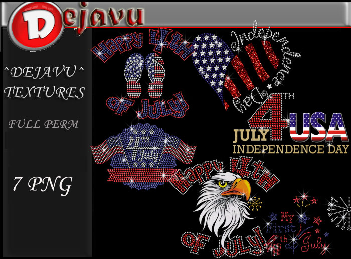 Second Life Marketplace - ^Dejavu^ Full Perm Rhinestone 4th july Png 02