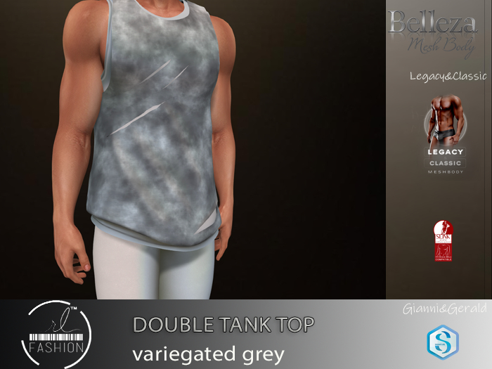 Double Tank Top variegated grey