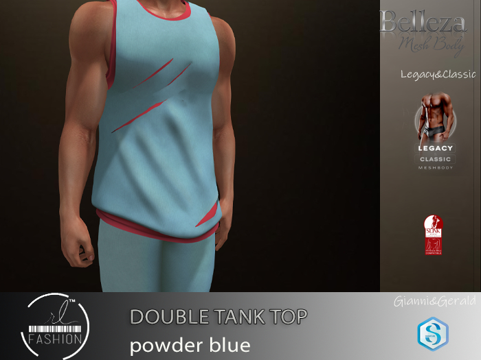 Double Tank Top Powder Blue