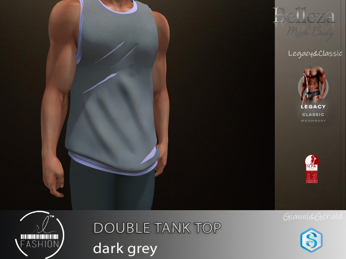 Double Tank Top  Dark grey