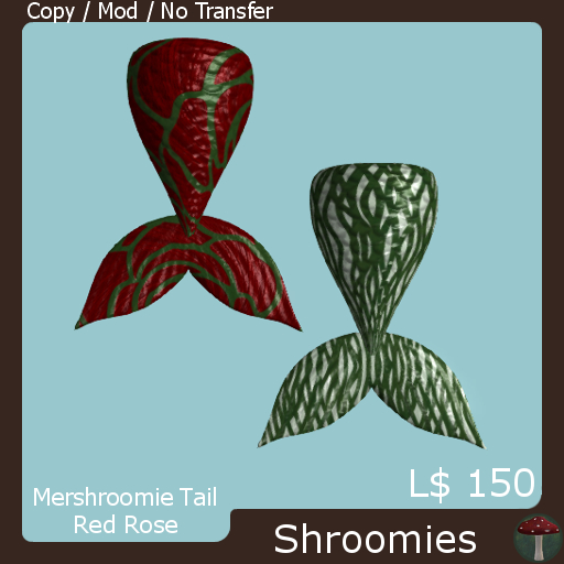 Mershroomie Tail: Red Rose (Rigged Mesh / Materials)