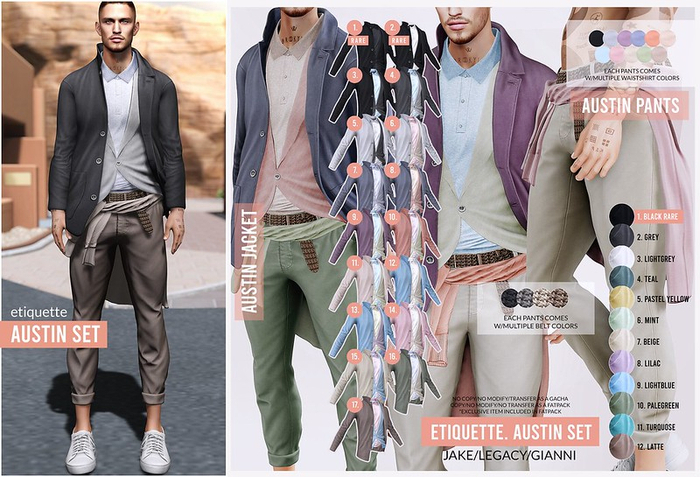 .etiquette. Austin Pants Grey