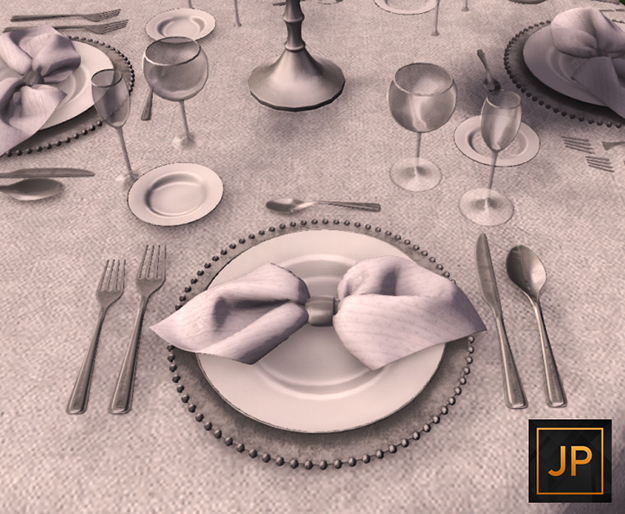 The Loft - Wedding Reception Place Setting - Silver