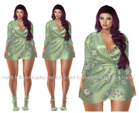 -Pixicat- Allure. Kimono Nr1 & Heels - Mint (Maitreya)