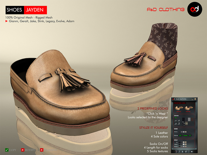 A&D Clothing - Shoes -Jayden- Tan