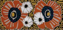 ADD Rug or Wall Hanging 3 White, Brown and Black flower