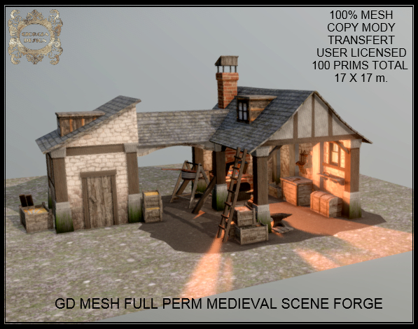 GD MESH FULL PERM MEDIEVAL SCENE FORGE
