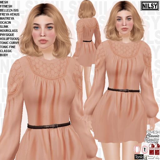 BRODERIE BELTED DRESS,ALL BODIES