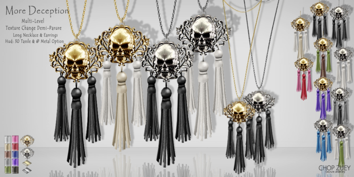 More Deception - Womens Demi-Parure - TxChnge by Chop Zuey Couture Jewellery - Long Necklace, Earrings