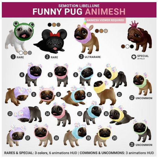 SEmotion Libellune Funny Pug Animesh #12 UNCOMMON