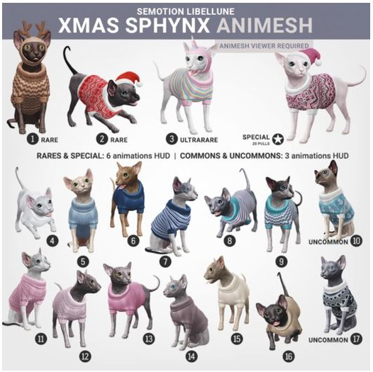SEmotion Libellune Xmas Sphynx Animesh #10 UNCOMMON
