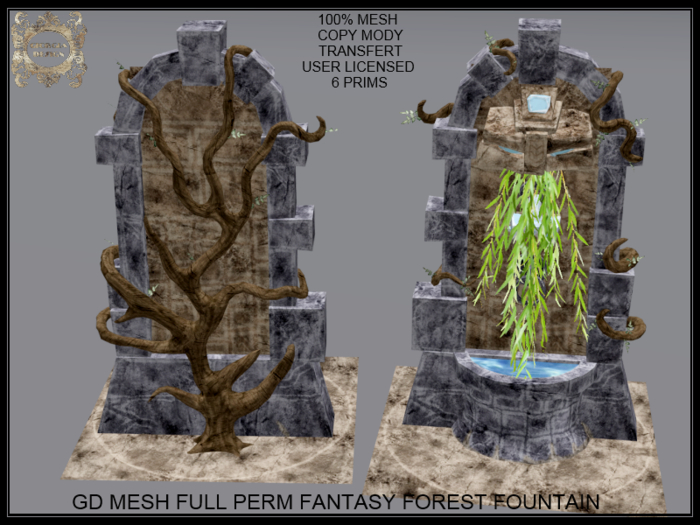 GD MESH FULL PERM FANTASY FOREST FOUNTAIN