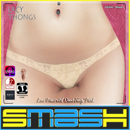 SMASH - Lacy Thongs (Bisque) - BOXED