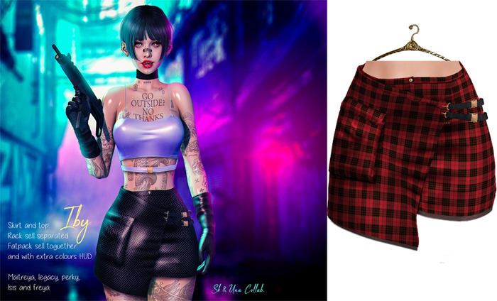 UNA/SK. Iby Skirt ScuareRed