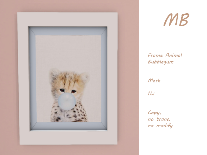 Frame Bubblegum blue Baby Cheetah