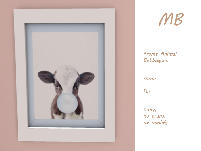 Frame Bubblegum blue Baby cow