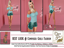 !CGF-*Madelyn* Teal Short Outfit
