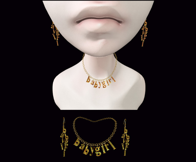 BABY GIRL NECKLACE AND EARRINGS