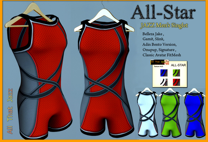 !JAZZMEN: All Star Men's sport, wrestling singlet for Jake, Signature, Slink, Onupup, Gamit, Adin, fitmesh