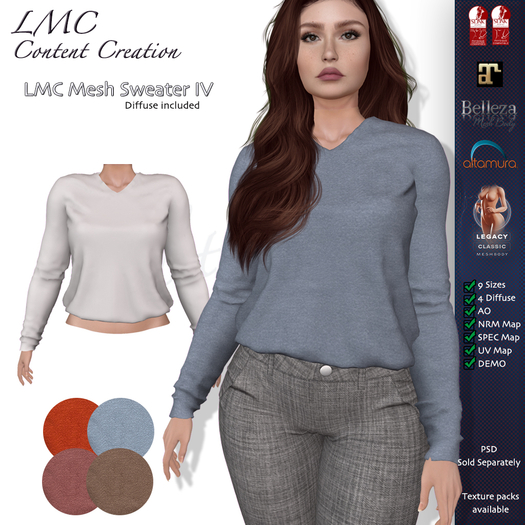 DEMO - LMC Mesh - Sweater IV - Textures Included DEMO