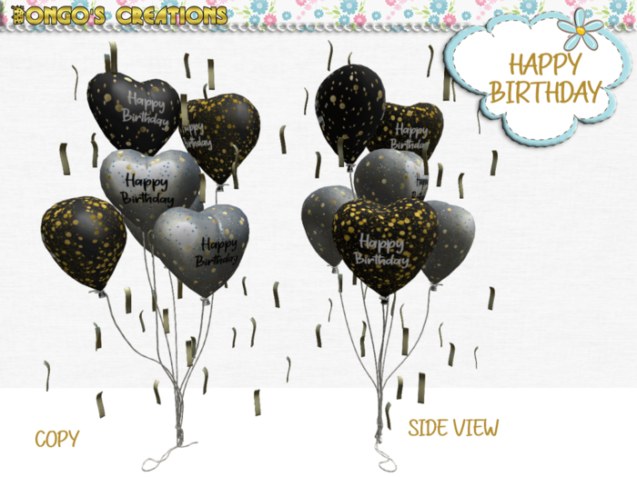 BMC669 - HAPPY BIRTHDAY FLOOR BALLONS - WITH STREAMERS.