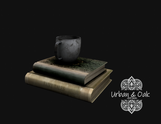 {U&O} Old Books and Mug