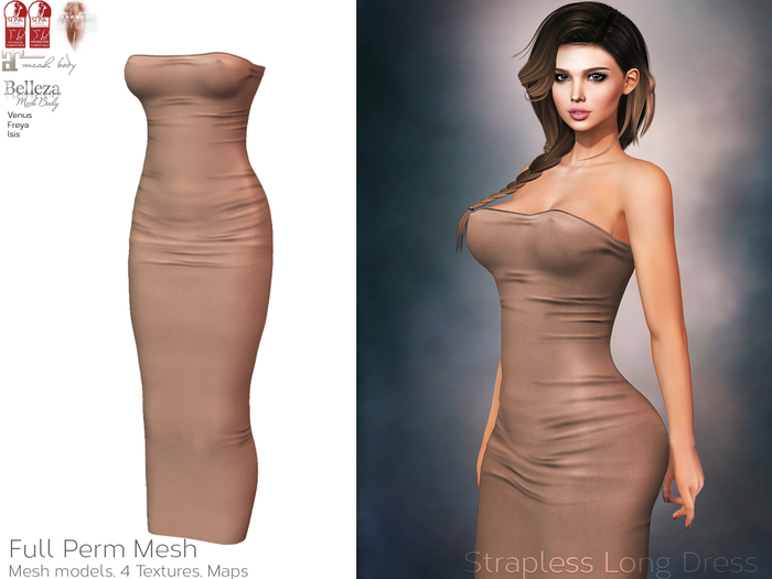 TS D59 Strapless Long Dress