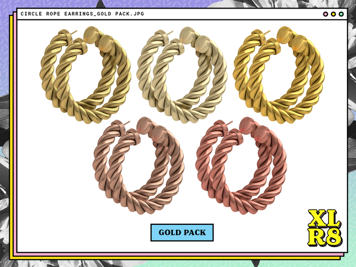 /XLR8/ Circle Rope Earrings / GOLD / Unpack.exe