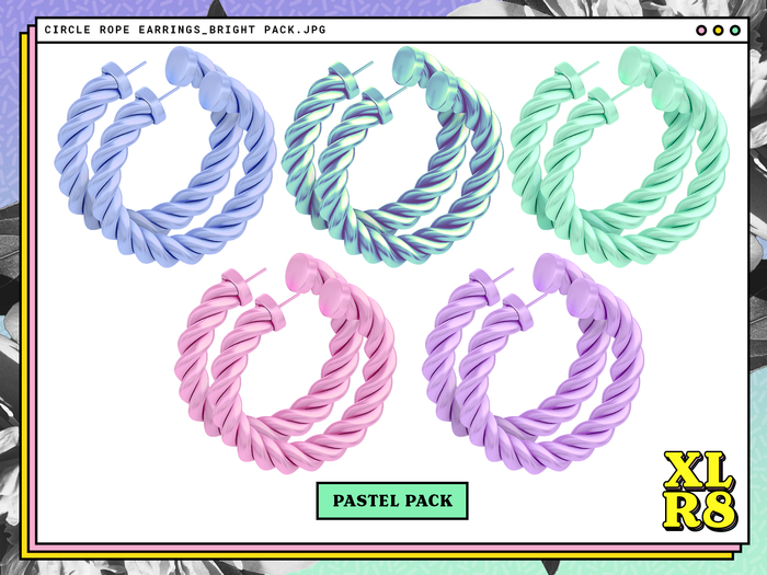 /XLR8/ Circle Rope Earrings / PASTEL / Unpack.exe