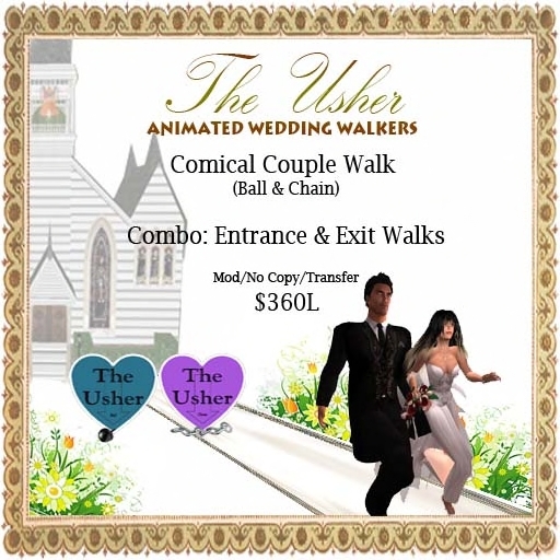 Comical Wedding Walk For Two Avatars (Entrance AND Exit Walk)