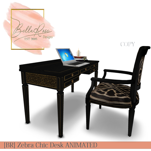 [BR] Zebra Chic Desk ANIMATED