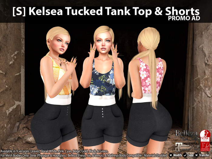 [S] Kelsea Tucked Tank Top & Shorts Demo
