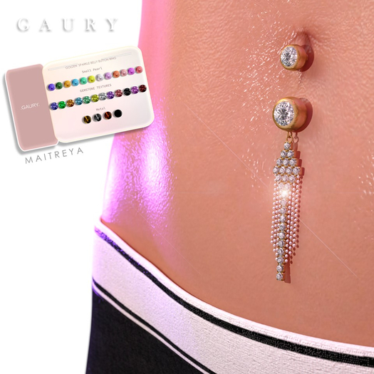 Gaury  Golden Sparkle Belly Button Ring - FATPACK
