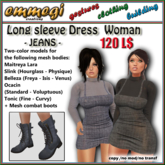 Fashion F - Long sleeve Dress JEANS [emmegi]