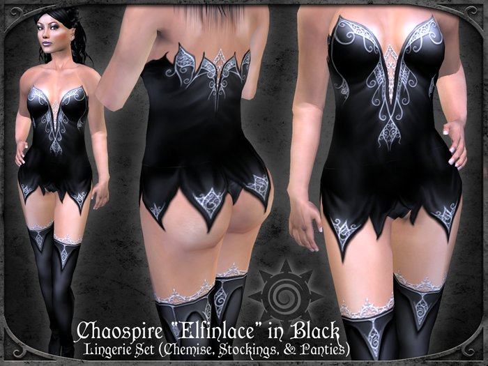 Chaospire "Elfinlace" Lingerie Set in Black