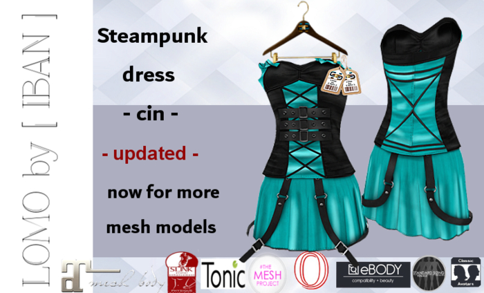 [ IBAN ] MESH DRESS STEAMPUNK BLACK CIN 1 // MAITREYA SLINK TMP OCACIN TONIC eBODY