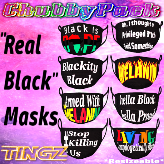 {Tingz Store} Real Black Masks *ChubbyPack*