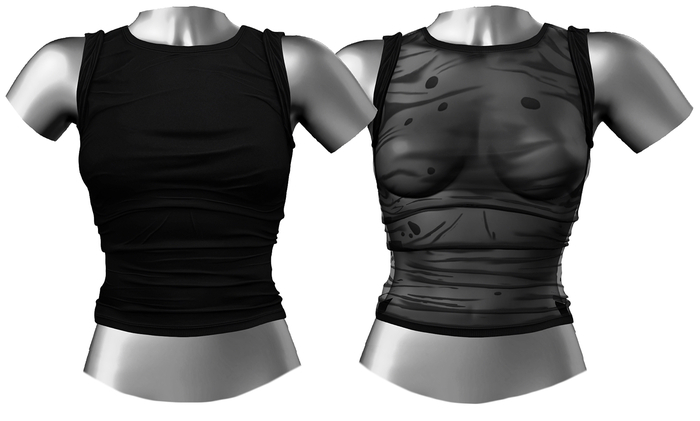 RIOT / Tori Rolled-Sleeve Tee - Black | Maitreya / Belleza / Slink / Legacy