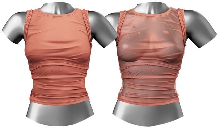 RIOT / Tori Rolled-Sleeve Tee - Coral | Maitreya / Belleza / Slink / Legacy