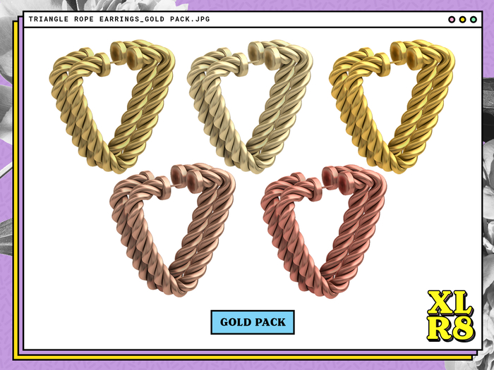 /XLR8/ Triangle Rope Earrings / GOLD