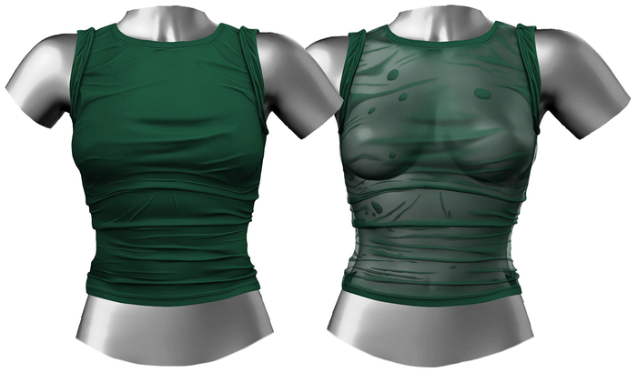 RIOT / Tori Rolled-Sleeve Tee - Forest | Maitreya / Belleza / Slink / Legacy