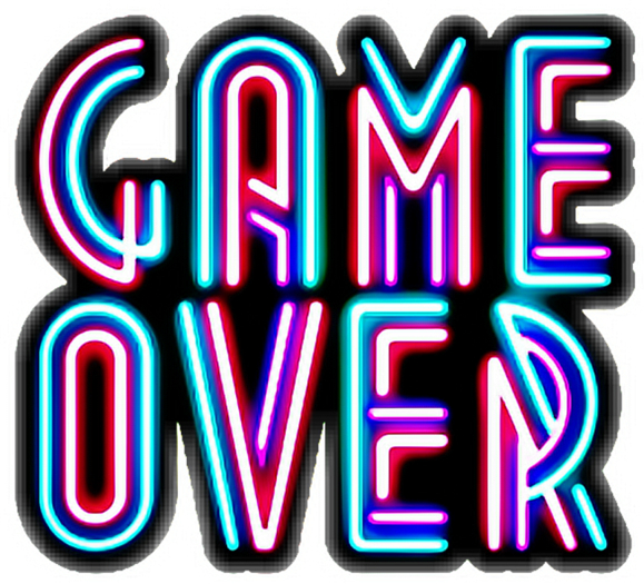 Game Over Neon Text