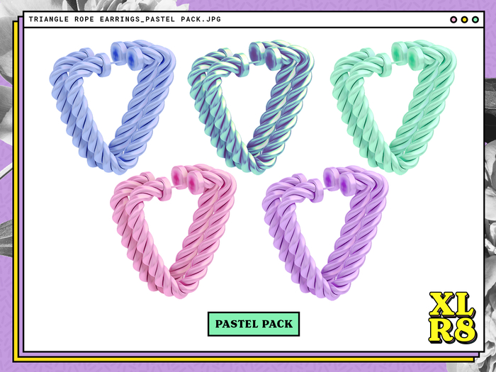 /XLR8/ Triangle Rope Earrings / PASTEL