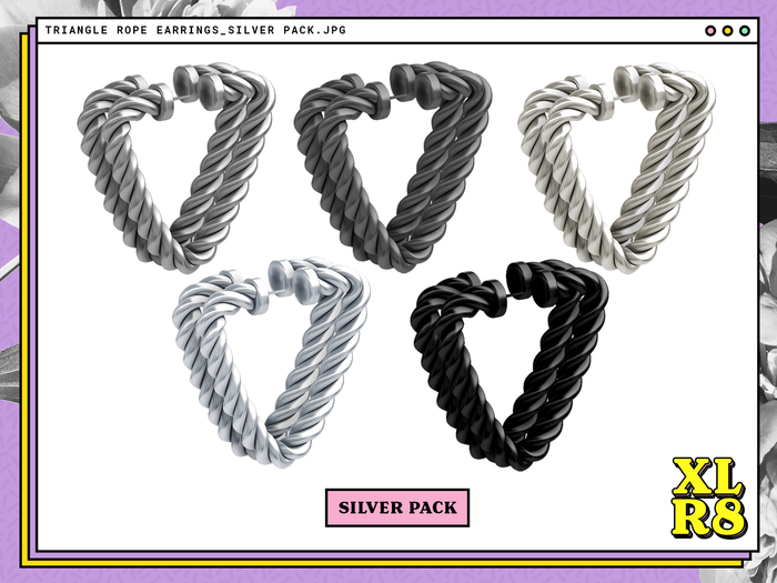 /XLR8/ Triangle Rope Earrings / SILVER / Unpack.exe